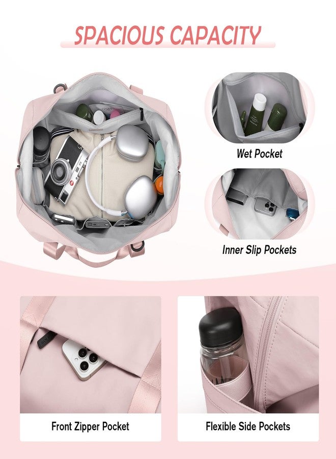 GOLF QUALITY Travel Duffle Bag - Gym Bag for Women,Tote Bag Laptop Carry on Weekender Overnight Bag Organizer Duffel Bag for Travel,31L,Baby Pink - Image 3